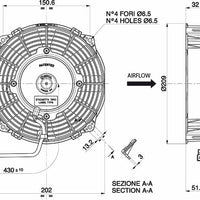 Spal 30100358 Puller Fan VA14-AP7/C-34A